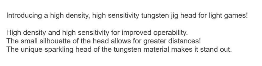 Sale Jungle Gym J310 Jig Head Tg Tungsten Micro 5.0 grams Size 6 (9907)