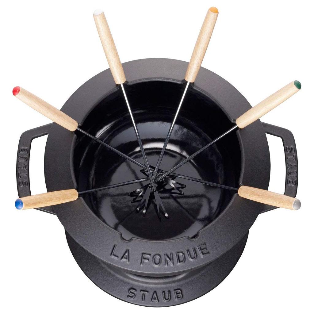 Staub Set Black Fondue Pot Lit Enamel Pot Japanese Specialist "Fondue 18cm" [Авторизованный продукт] 40511-971