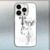 Готический Кибер Сигил Крест Чехол для Телефона Для iPhone 16,15,14,13,12,11,Mini,Pro,MAX Белый Матовый Ударопрочный Чехол