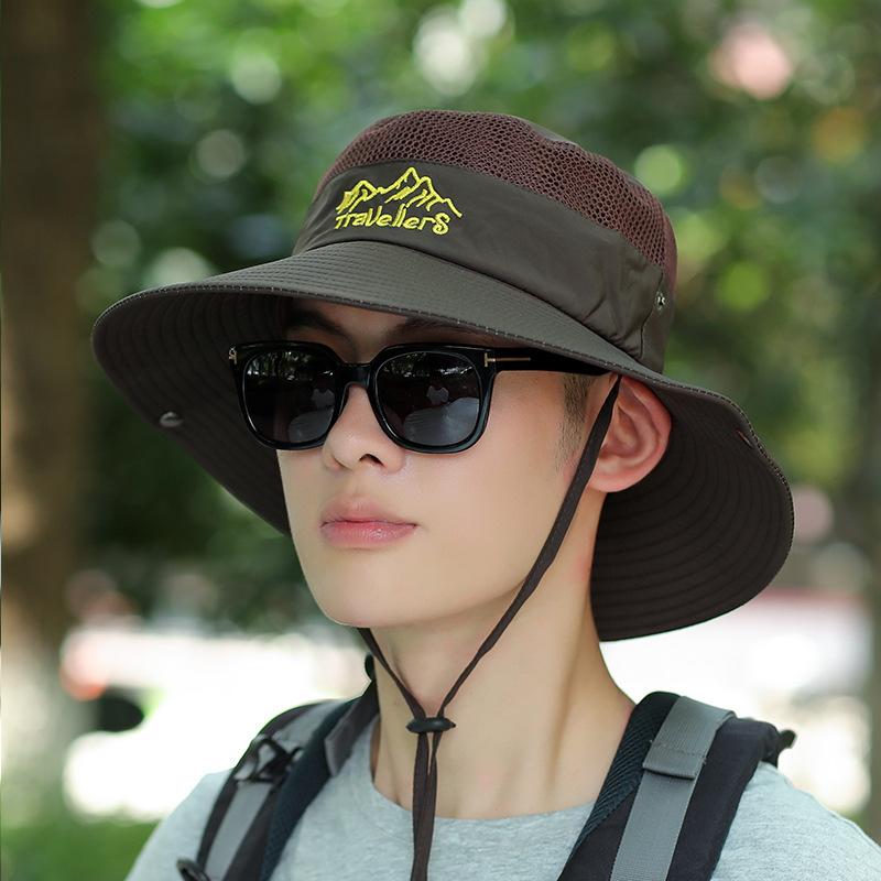 Big eaves mountaineering hat men's summer outdoor fishing hiking sun protection visor UV protection bucket hat leisure