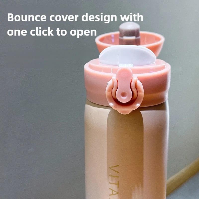 Термобутылка из нержавеющей стали 500 мл, градиентного цвета, с откидной крышкой, портативная уличная бутылка для воды для подарков на Хэллоуин и Рождество