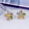 Серьги-гвоздики с натуральным топазом, серебро 925 пробы, иглы, изысканные бриллианты, бизутерия, серебро 925 пробы, ювелирные изделия, серьги Aros Mujer Oreja