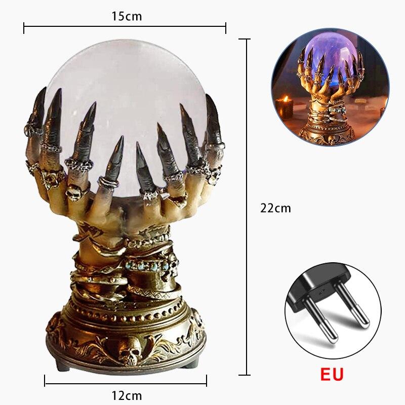 Ведьма креативный светящийся стеклянный хрустальный шар на Хэллоуин Делюкс Небесный волшебный череп палец плазменный шар жуткий домашний декор на Хэллоуин