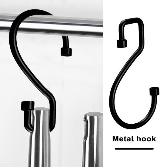 2Pcs Curtain Hook Easy Installation Adjustable Space-Saving S-Shaped Hanging Hooks for Home Bathroom