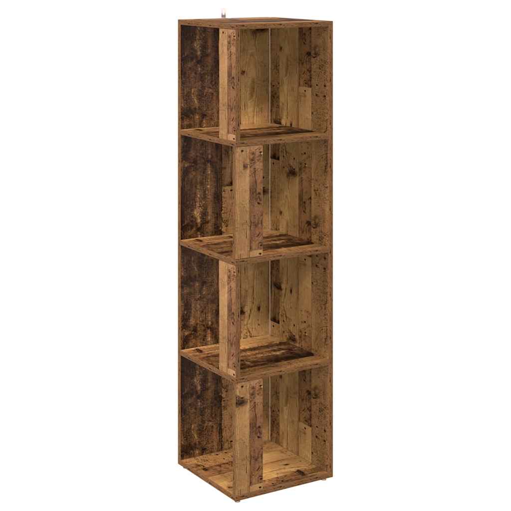 Corner Shelf Vintage Wood Look 33 x 33 x 132 cm Engineered Wood