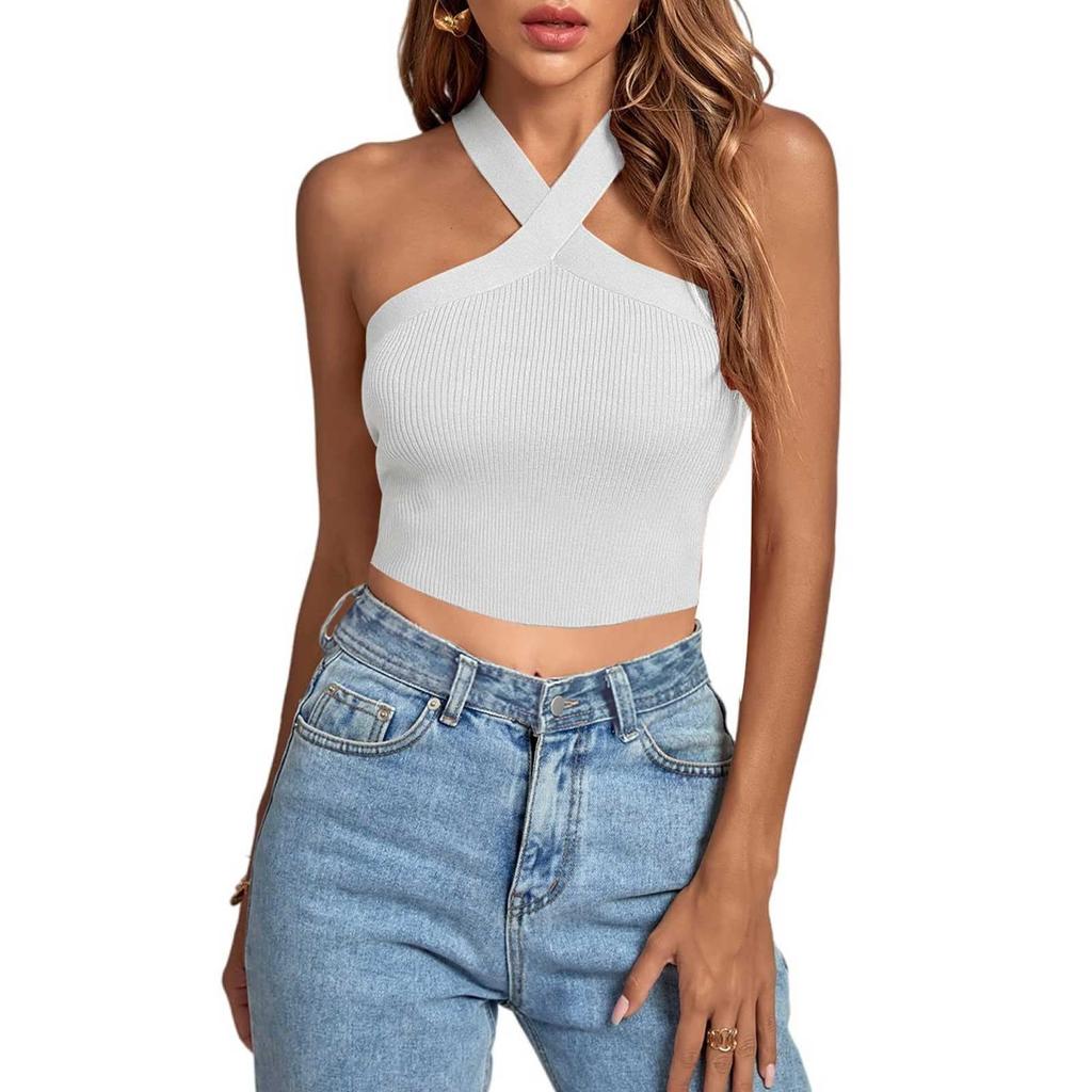 Women's Sexy Tight Strapless Cross Vest Top
