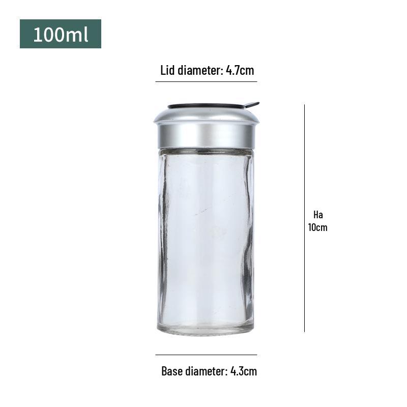 Glass Seasoning Bottle and Box Set - Kitchen Storage for Pepper, Salt, and Barbecue Spices