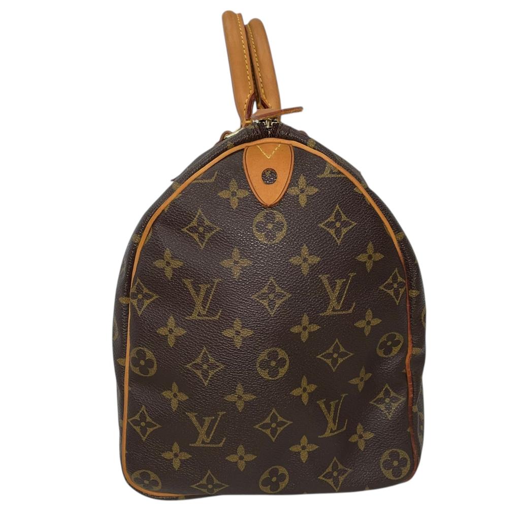 Подержанная сумка Louis Vuitton Monogram Speedy 35 M41524 Бостонская сумка Канва Коричневый Аутентичная 1213