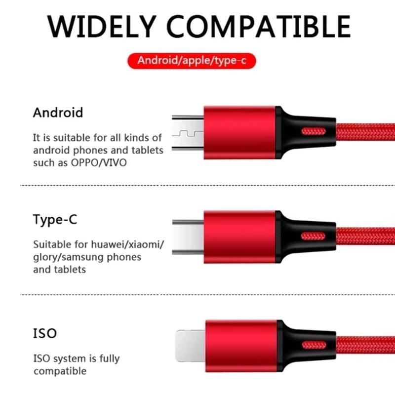 2025 New Fashion Emblem Three-in-one Car Superstrong Fast Charging Data Cable For Kia Rio Ceed Sportage Cerato Soul Sorento K2 K5 Flip Car Accessories