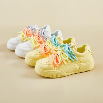 Кроссовки на толстой платформе для женщин, повседневная нескользящая обувь для ходьбы, удобные теннисные кроссовки из искусственной кожи, женские легкие спортивные туфли на шнуровке