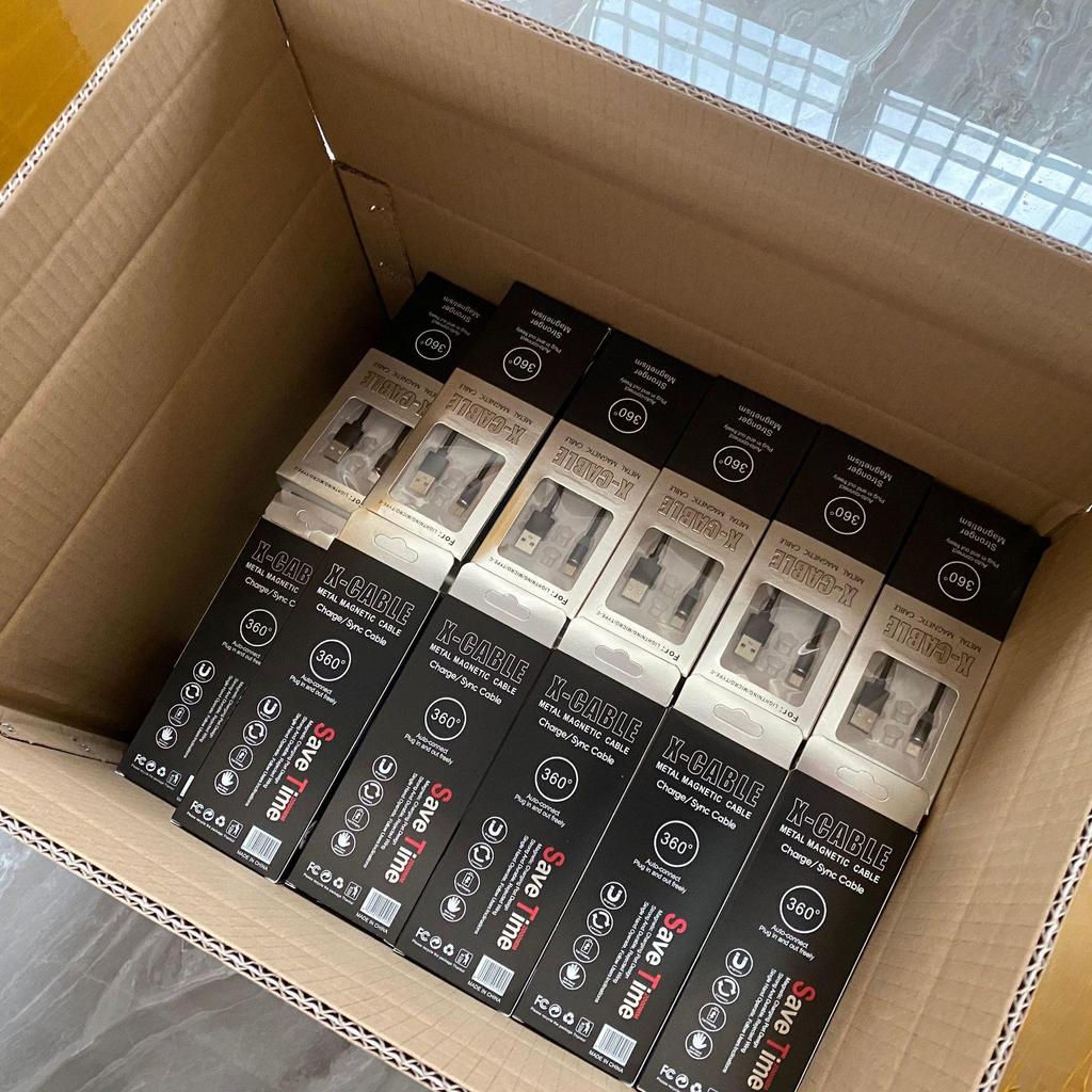 3-in-1 Magnetic Head Nylon Braided Charging Cable for Apple, Android and Type-C Mobile Phones