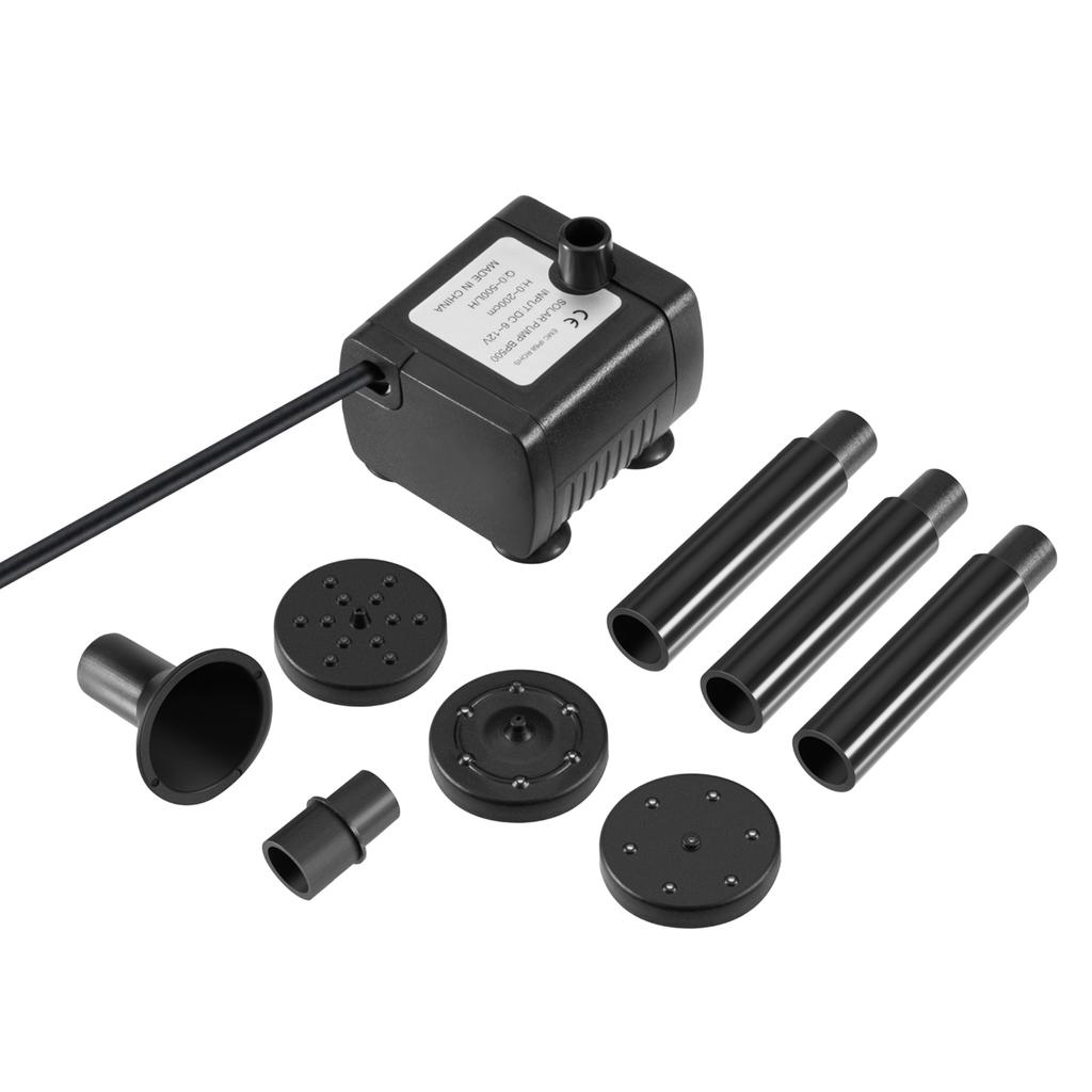 10W Solar Fountain Pump with Large Solar Panel 3 Nozzles Max. Water Height 100cm for Bird Bath Fish