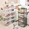 Foldable Shoes Box Thickened PP Sneaker Shoe Storage Box Stackable Dustproof Stackable Cabinet Shoe Organizers Rack Shelf