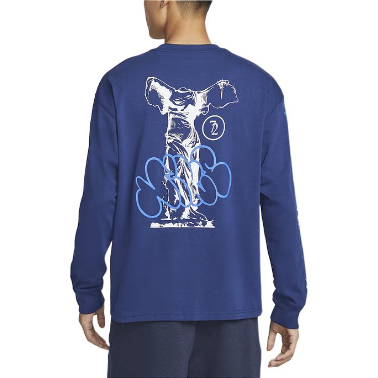 Nike T Shirts Men's Blue Crew Neck Moderate HJ3306-492