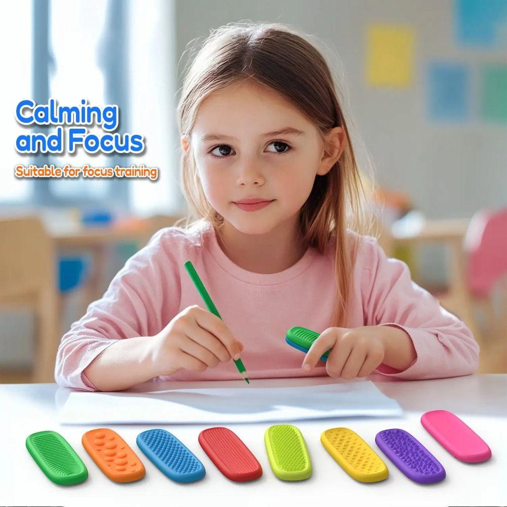 Suction Cup Silicone Sensory Strip Quiet Calming Textured Worry Stones Adult Kids
