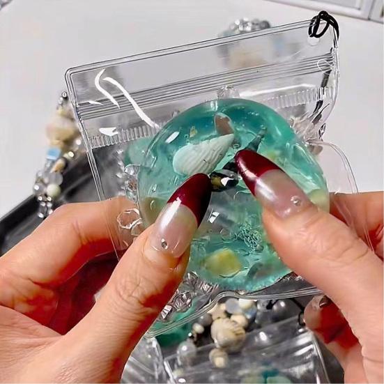 Ocean Seashells Stress Ball Anxiety Relief Clear Ball Squeeze Toy Home Office Workers Hand Relaxation Sensory Ball