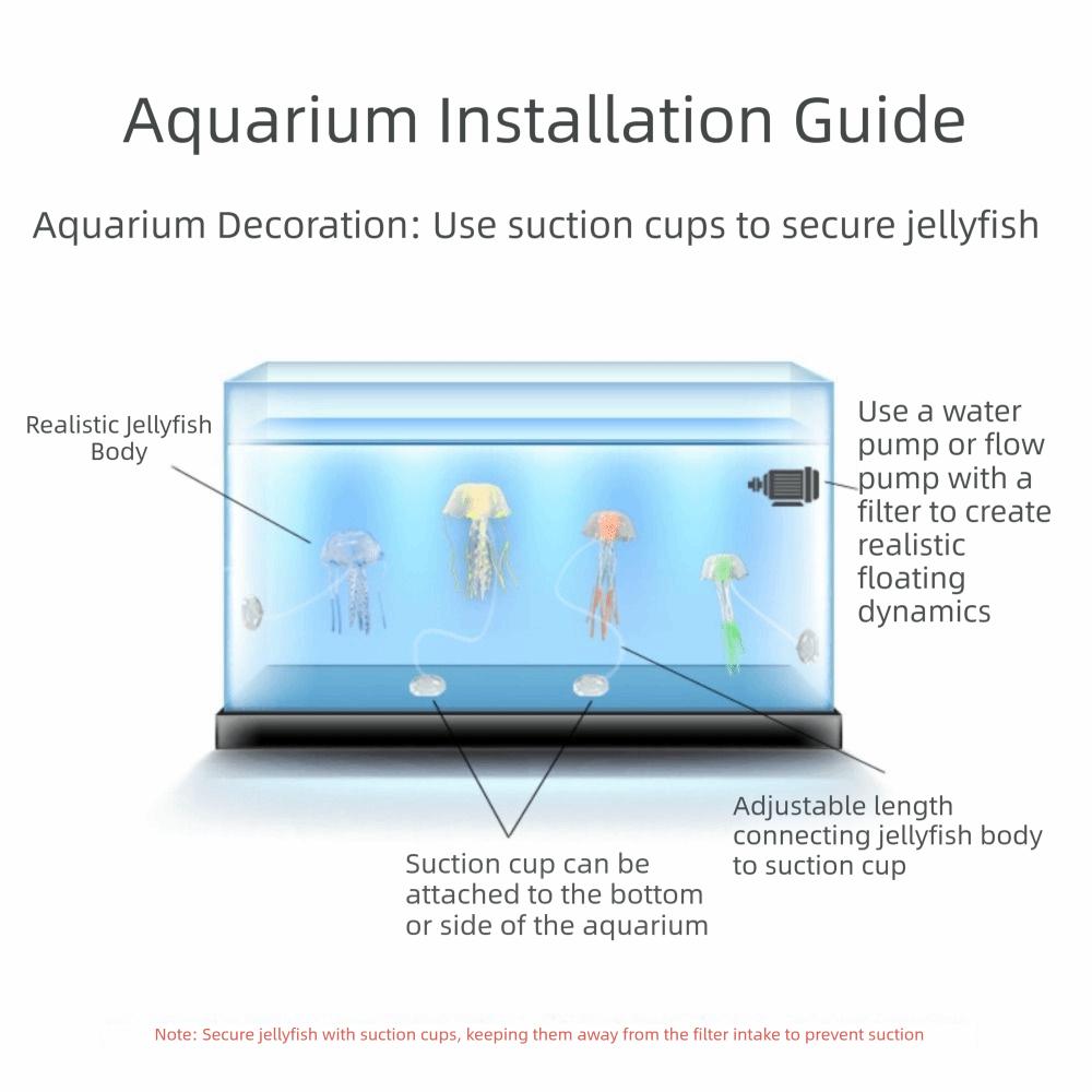 Силиконовая имитация медузы, флуоресцентная, светящаяся, украшение для аквариума, медуза, элемент водного пейзажа, украшение для аквариума