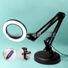 LED Long Arm Desk Lamp with Magnifying Glass for Eye Protection, Reading, Study, Welding, Maintenance Work, and Identification.