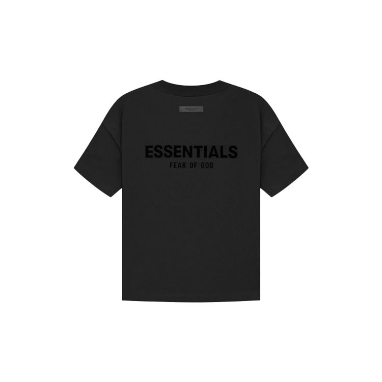 Fear of God Essentials Футболка с принтом букв, короткий рукав, унисекс, топ, черный, FOG-SS22-956