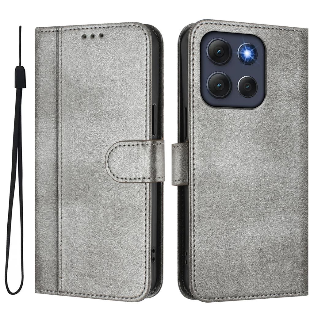 For Motorola Moto G86 5G Cases Wallet Stand Retro Texture Leather Phone Cover with Lanyard