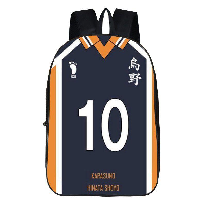 Fashionable Karasuno High School Backpack With Anime Haikyuu Print And Easy-clean Fabric