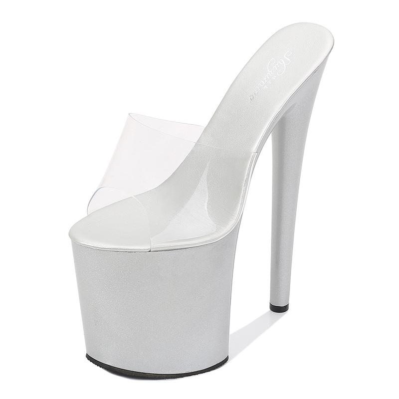 Women's Summer High-heeled Shoes Stiletto Sexy Waterproof Platform Hate Sky High Ultra-high Slippers 1986 Series 20cm Heel 10cm Platfrom LFD