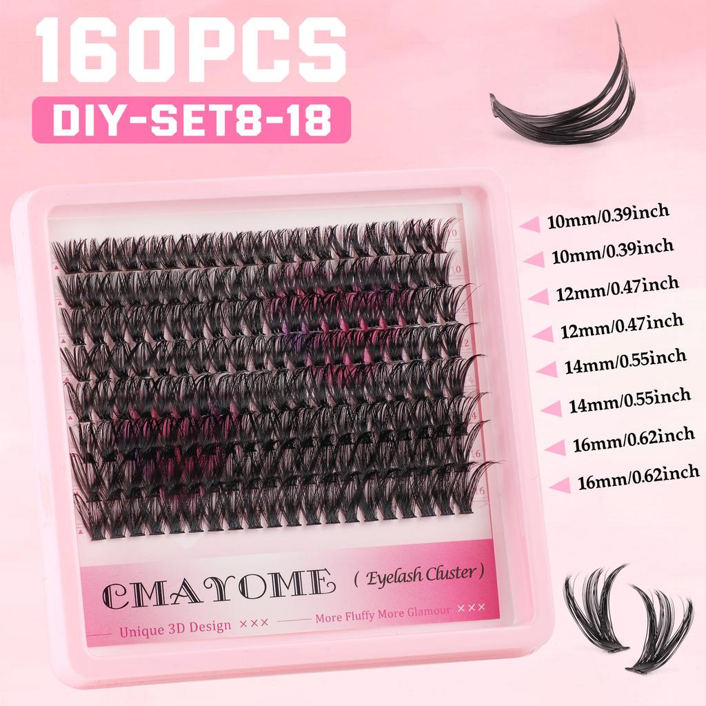 Самоклеящиеся пучки ресниц D-изгиб 10-16 мм толстые завитые ресницы