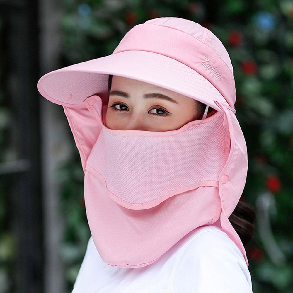 Women Breathable Detachable UV Protection Beach Cap Shade Hat Sunshade Sun Hat Fisherman Cap