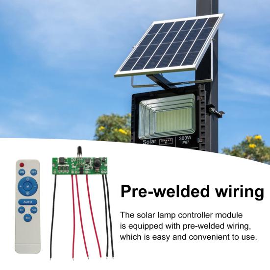 Модуль контроллера уличного фонаря на солнечной батарее с пультом дистанционного управления Универсальный Простой в установке Плата уличного фонаря с батарейным питанием