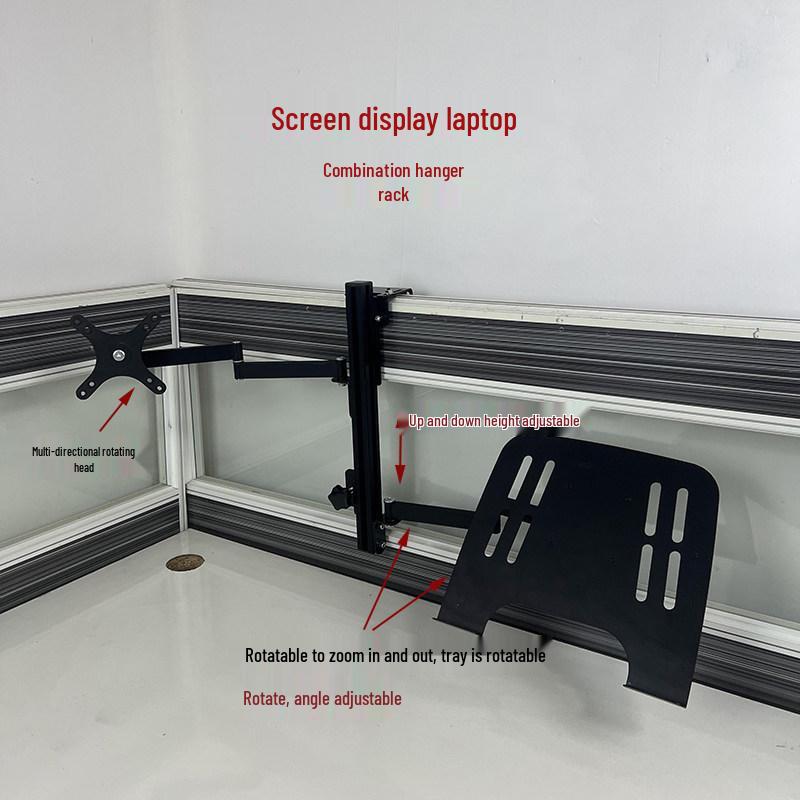 Rotating Telescopic Workstation Screen Lift for Laptop/Monitor with Hanging Desk Partition