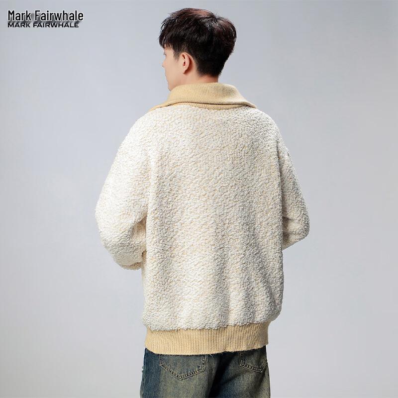 MARK FAIRWHALE Men's Retro Color Block Loose Knit Sweater