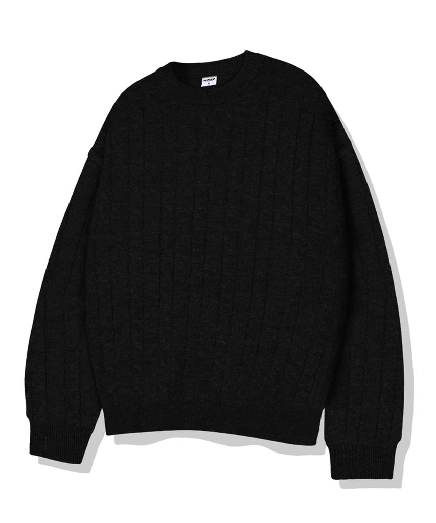 ULIFEZIP Simple Round Neck Cable Knit 5 Colors [Ulzk_1001]