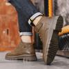Модные новые классические мужские ботинки из натуральной кожи на шнуровке, удобные высокие мужские ботинки, универсальные зимние плюшевые ботинки для снега