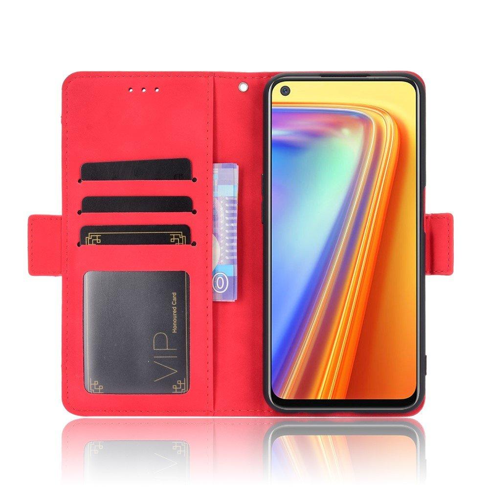 Realme 7 Flip Case, Card Slot, Red