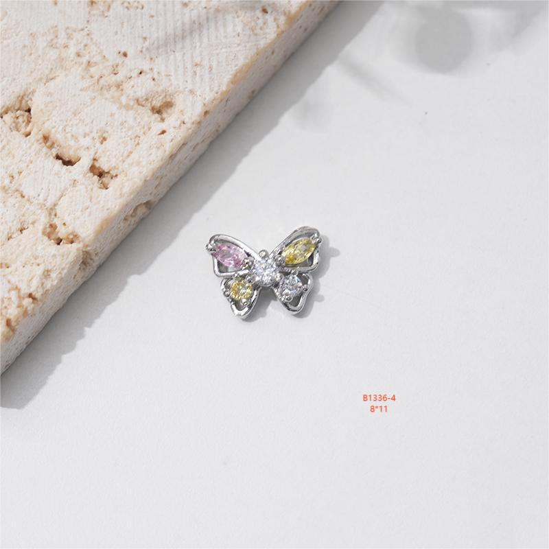LZ16 Роскошные металлические бабочки из циркония для ногтей
