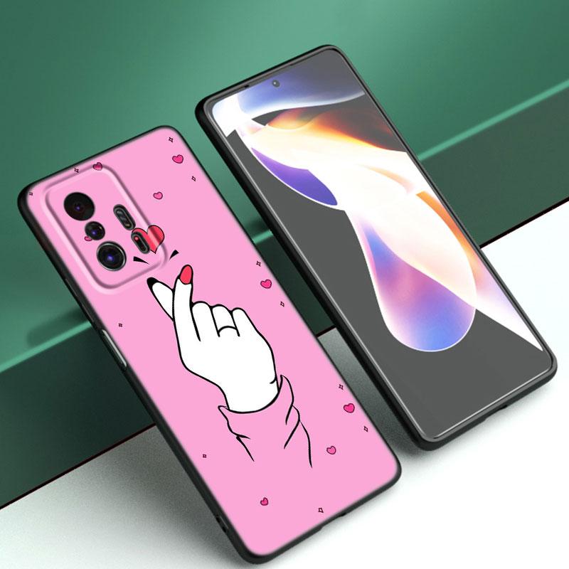 Чехол для телефона Kpop Love On The Finger для Xiaomi Mi A2 8 9 SE Note 10 10T 11 12 Lite 9T 11T 12S 12T Pro A3 6X 12X, черный чехол из ТПУ