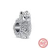 New Panda Owl Unicorn Lucky Cat Dog Lion Elephant Animal Beads Fit Charm Bracelet Women 925 Silver Jewelry