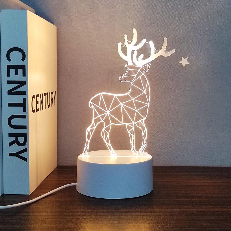 3D-светодиодный ночник: Креативный прикроватный светильник для защиты глаз в спальне, питание от USB, энергосберегающий, идеально подходит для общежитий и девочек.