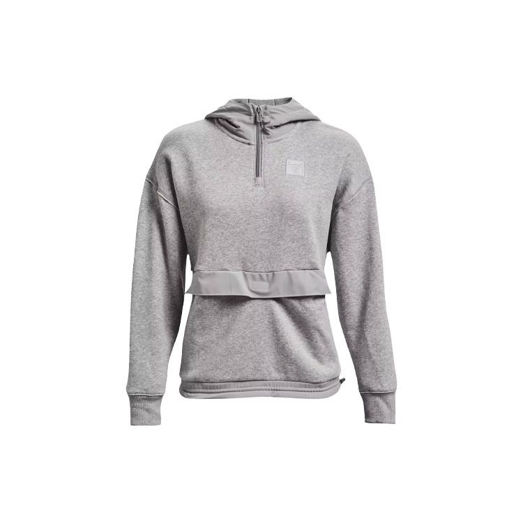 Under Armour Johnson 1/4 Повседневная флисовая спортивная толстовка с капюшоном на молнии для женщин, толстовки Haze-Gray 1368798-031