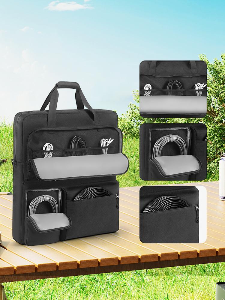 Сумка для переноски солнечной панели с плечевыми ремнями, мягкий дорожный органайзер для солнечной панели, многокарманная портативная защитная плечевая сумка