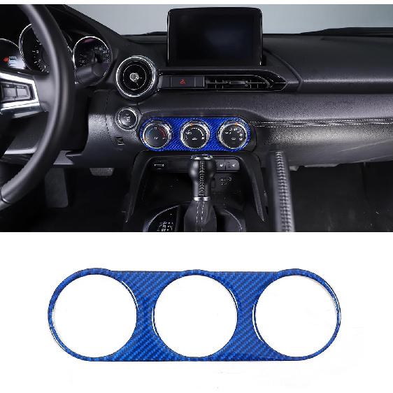 Center Dash AC Switch Cover Trim Frame Compatible with 2016-up Mazda MX-5 Miata Accessories,Carbon Fiber Style Air Conditioner Switch Panel Trim