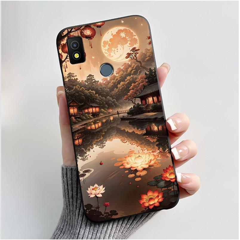 For Cricket Icon 4 Case Luxury Cute Love Rabbit Funny Black TPU Soft Silicone Protective Phone Case for Cricket Icon4 Back Cover