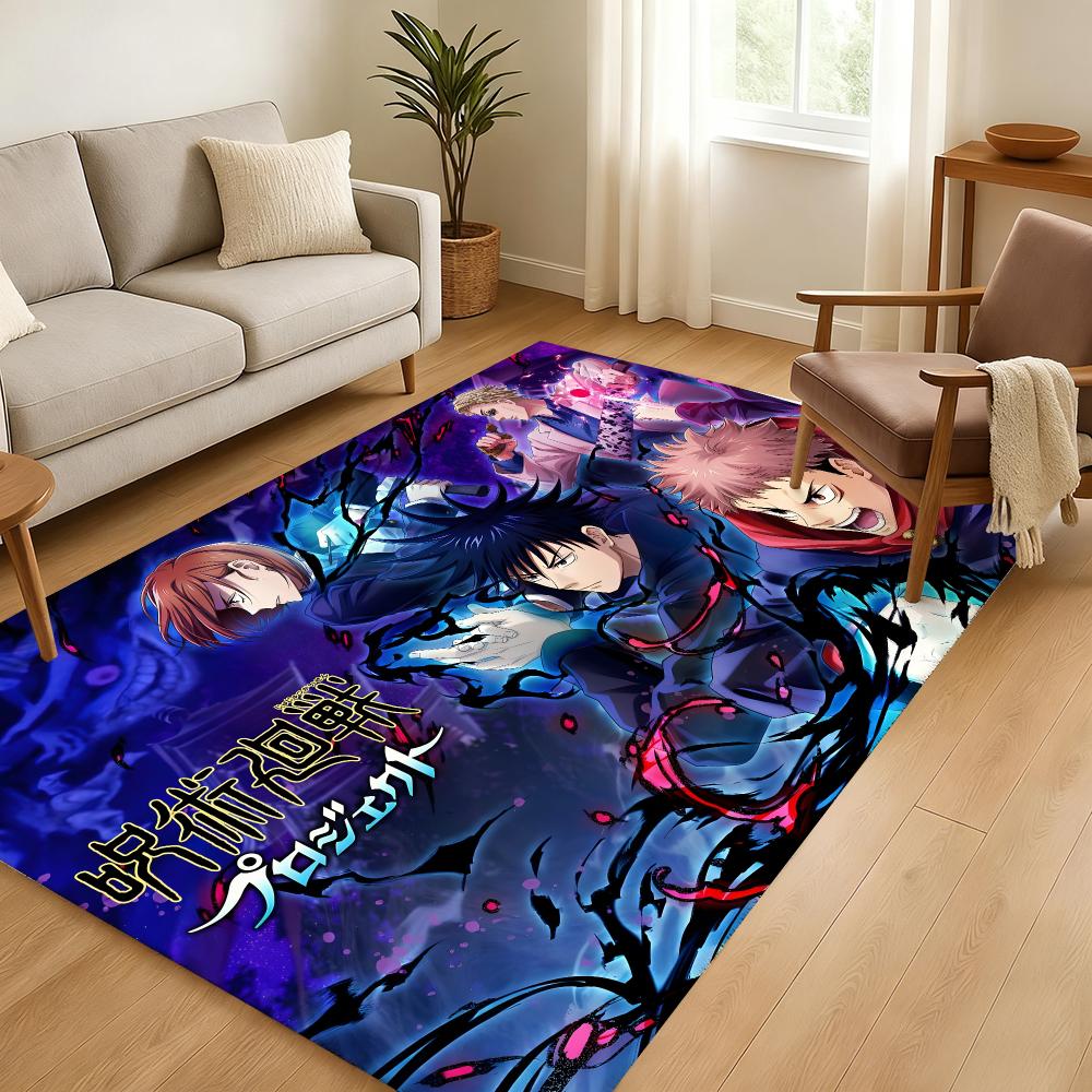 Jujutsu-Kaisens Anime Floor Mat Soft Thickened Absorbent Non-Slip Bedroom Living Room Door Mat Home Decor Flannel Rugs