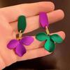 Retro 2024 Floral High-End Purple Earrings: Unique, Stylish Statement for Women