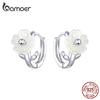 BAMOER Authentic 925 Sterling Silver Pure Flower Earring Original Brand Design