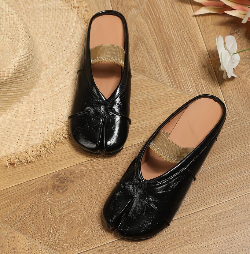 Retro Round Split Toe Flat Sneaker Designer Shoes Women Casual Loafer Soft Moccasin Fashion Tabi Ninja Mary Jane Ballet Shoes