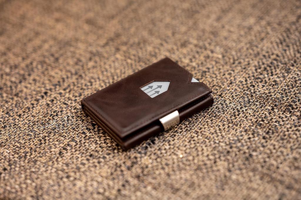 EXENTRI Eccentric Wallet EX022 Genuine Leather Trifold Wallet Mini Wallet RFID Blocking Compact Mini Wallet Cowhide Leather Small Wallet Men Women