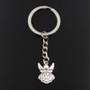 Fashion Keychain 21x15mm Fairy Angel Silver Color Pendants DIY Men Jewelry Car Key Chain Ring Holder Souvenir For Gift