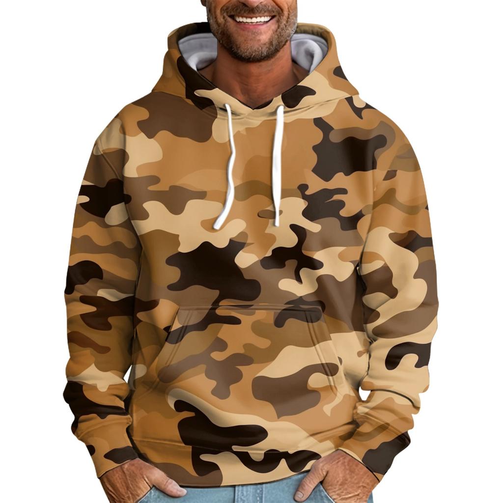 Men's Loose Printed Hooded Sweatshirt Men's Casual Fashion Sports Sweatshirt