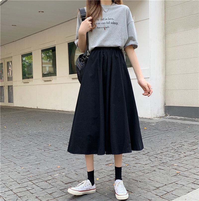 Женская белая длинная юбка Модные карманы Плиссированные юбки до колена Осень 2024 Новые Повседневные Элегантные С высокой талией А-силуэта Женские юбки